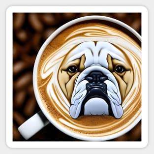 dog latte cup Sticker